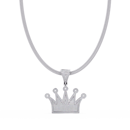 Royal Crown Pave Lab Grown Diamond Pendant - HIGHCARAT DIAMONDS