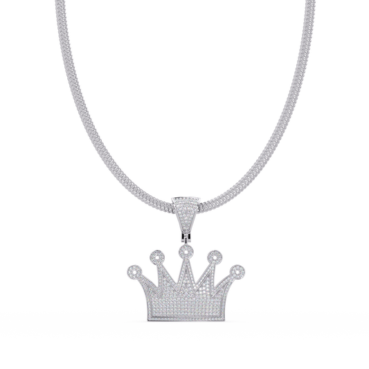 Royal Crown Pave Lab Grown Diamond Pendant - HIGHCARAT DIAMONDS
