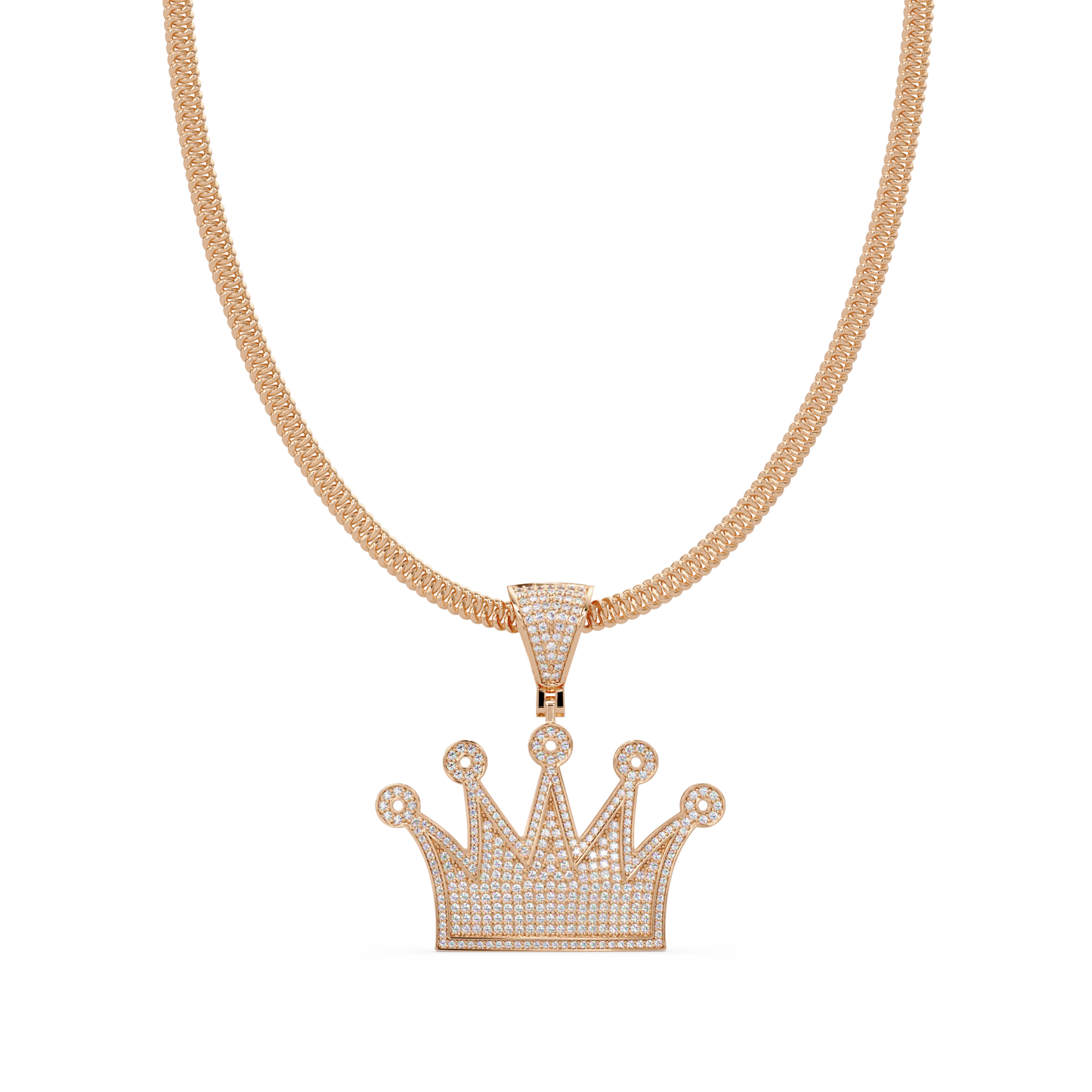 Royal Crown Pave Lab Grown Diamond Pendant - HIGHCARAT DIAMONDS