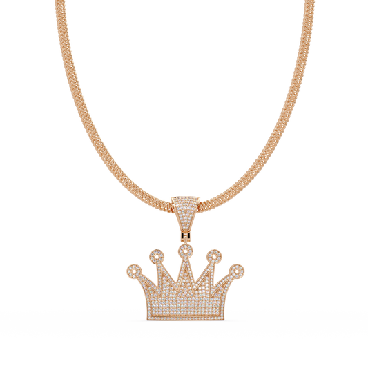Royal Crown Pave Lab Grown Diamond Pendant - HIGHCARAT DIAMONDS