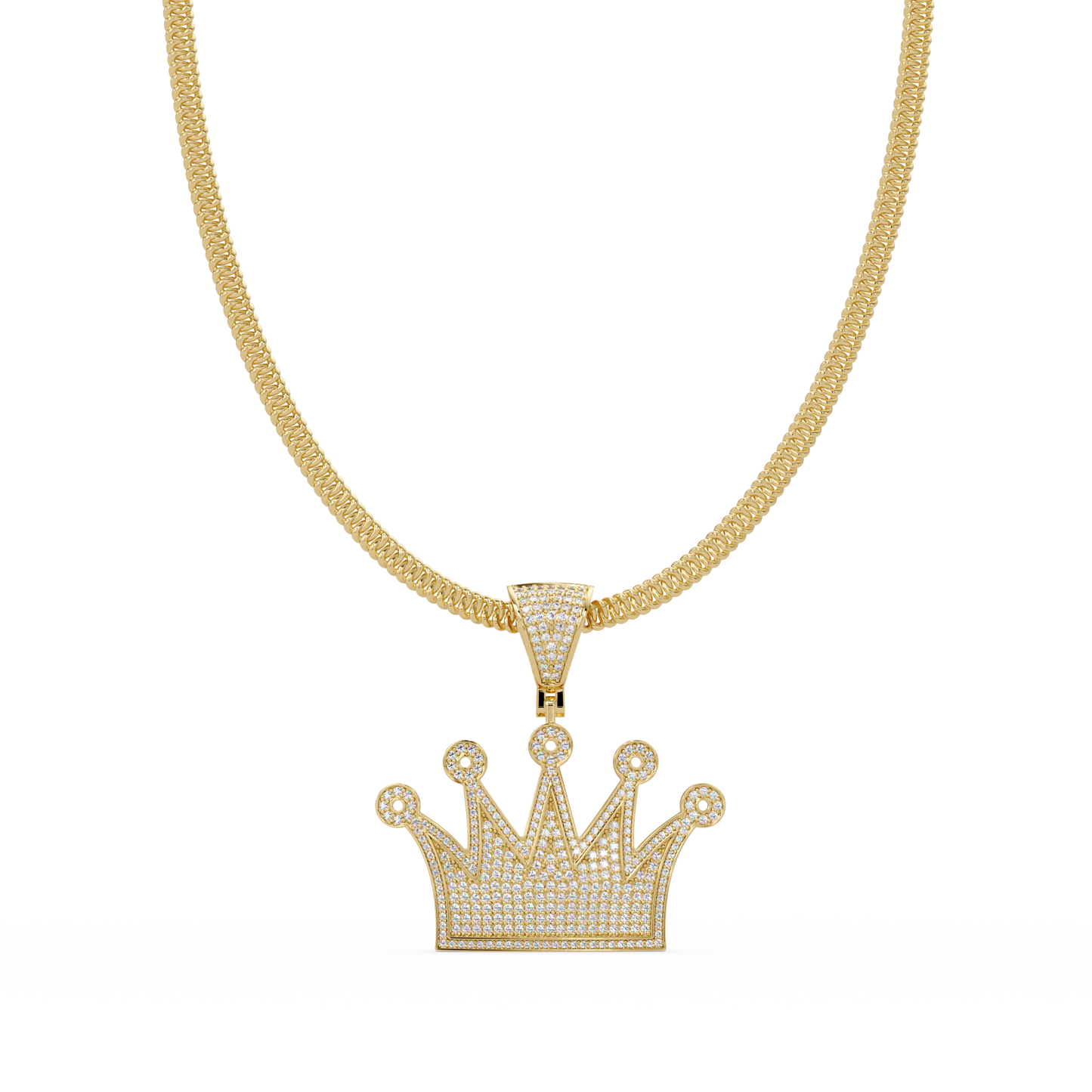 Royal Crown Pave Lab Grown Diamond Pendant - HIGHCARAT DIAMONDS