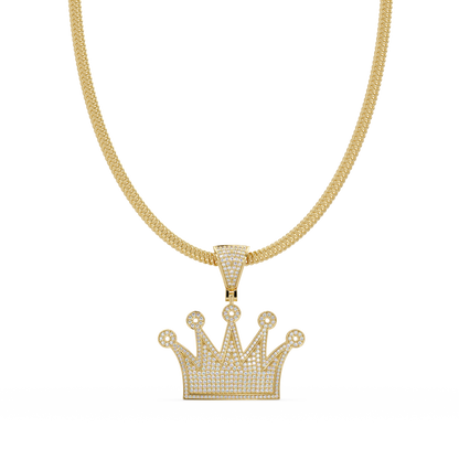 Royal Crown Pave Lab Grown Diamond Pendant - HIGHCARAT DIAMONDS