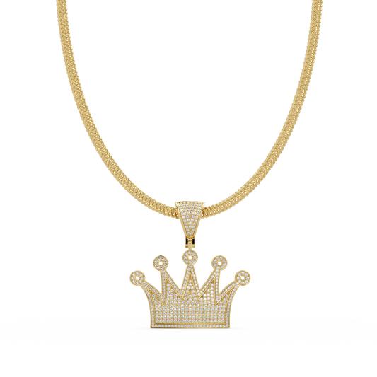 Royal Crown Pave Lab Grown Diamond Pendant - HIGHCARAT DIAMONDS