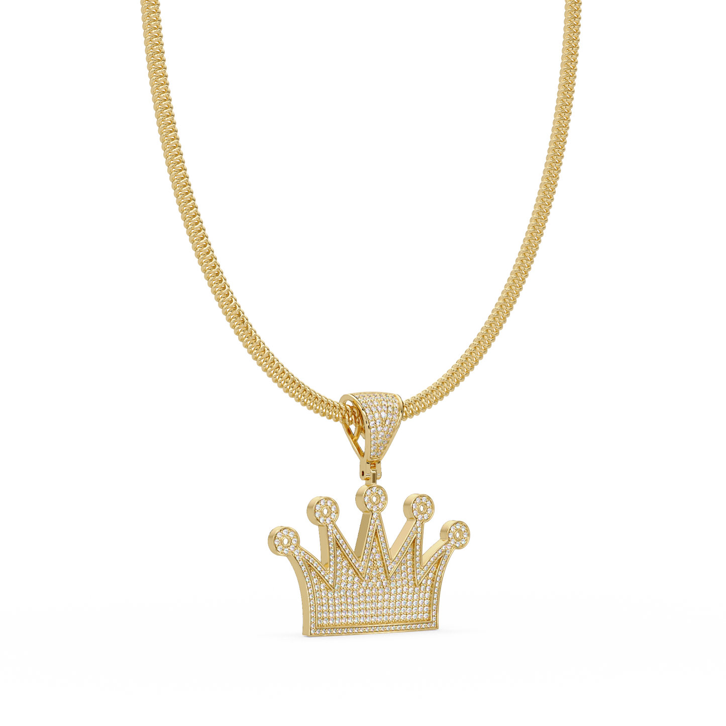 Royal Crown Pave Lab Grown Diamond Pendant - HIGHCARAT DIAMONDS