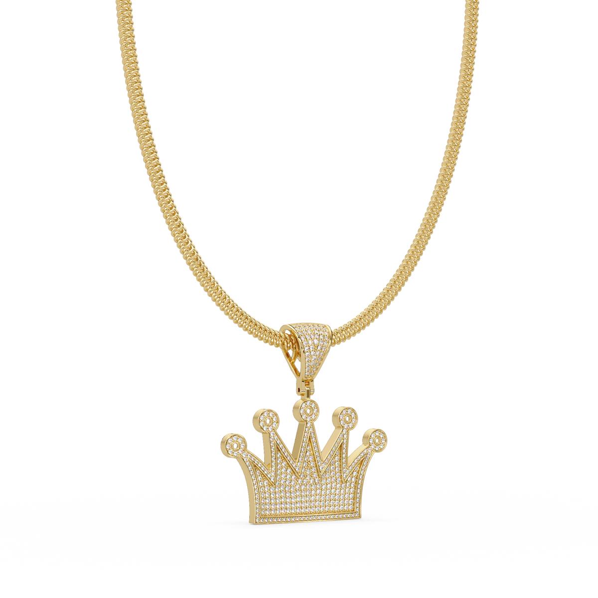Royal Crown Pave Lab Grown Diamond Pendant - HIGHCARAT DIAMONDS