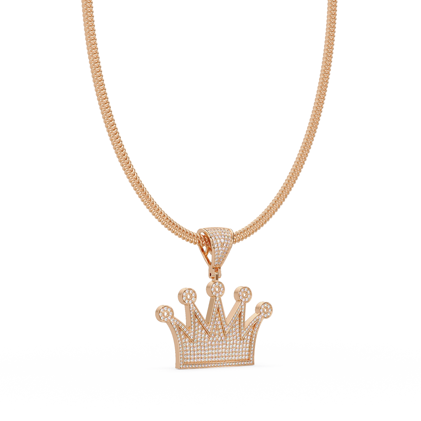 Royal Crown Pave Lab Grown Diamond Pendant - HIGHCARAT DIAMONDS