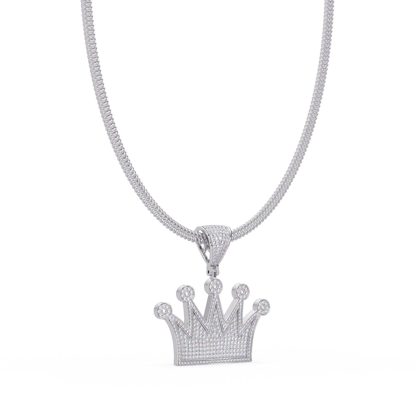 Royal Crown Pave Lab Grown Diamond Pendant - HIGHCARAT DIAMONDS