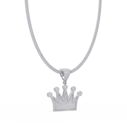 Royal Crown Pave Lab Grown Diamond Pendant - HIGHCARAT DIAMONDS
