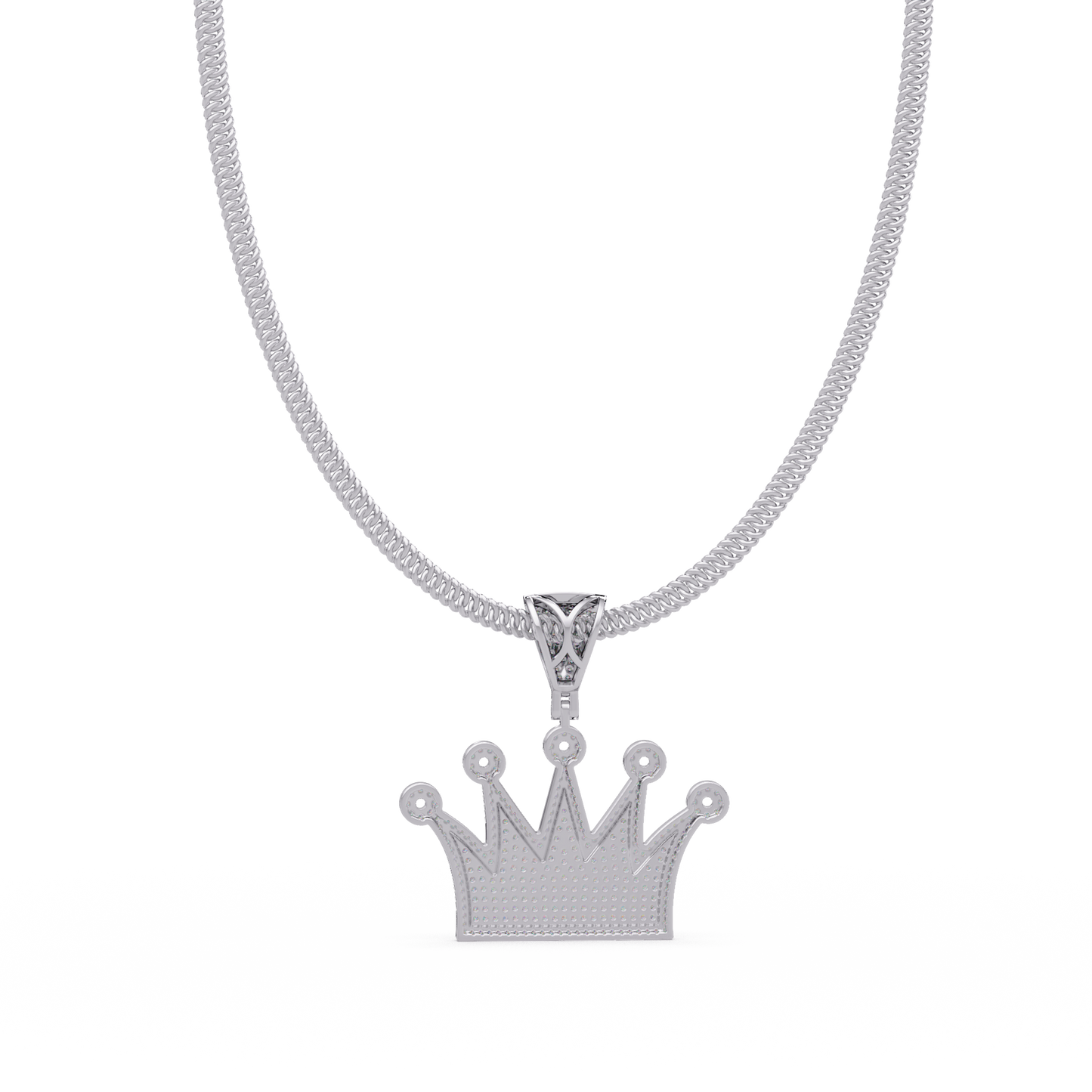 Royal Crown Pave Lab Grown Diamond Pendant - HIGHCARAT DIAMONDS