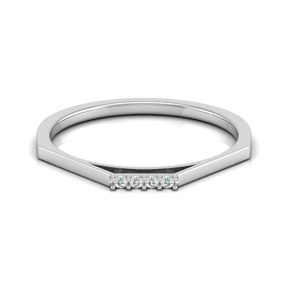 Lab Or Natural Diamond Shaped Round Diamond Band Ring In 14K Solid Gold Gift For Her
