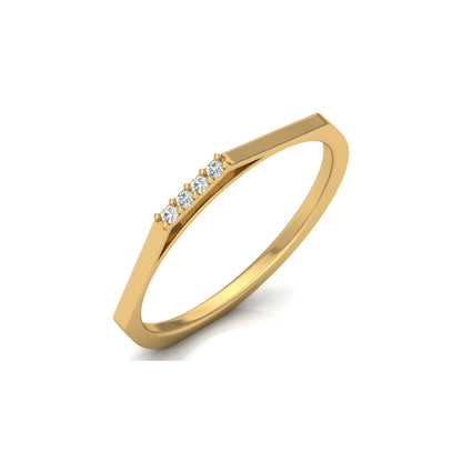 Lab Or Natural Diamond Shaped Round Diamond Band Ring In 14K Solid Gold Gift For Her