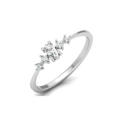 Minimalist 0.17 CT Round And Oval Labgrown Diamond Stackable  Band Ring For Women's