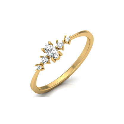 Minimalist 0.17 CT Round And Oval Labgrown Diamond Stackable  Band Ring For Women's