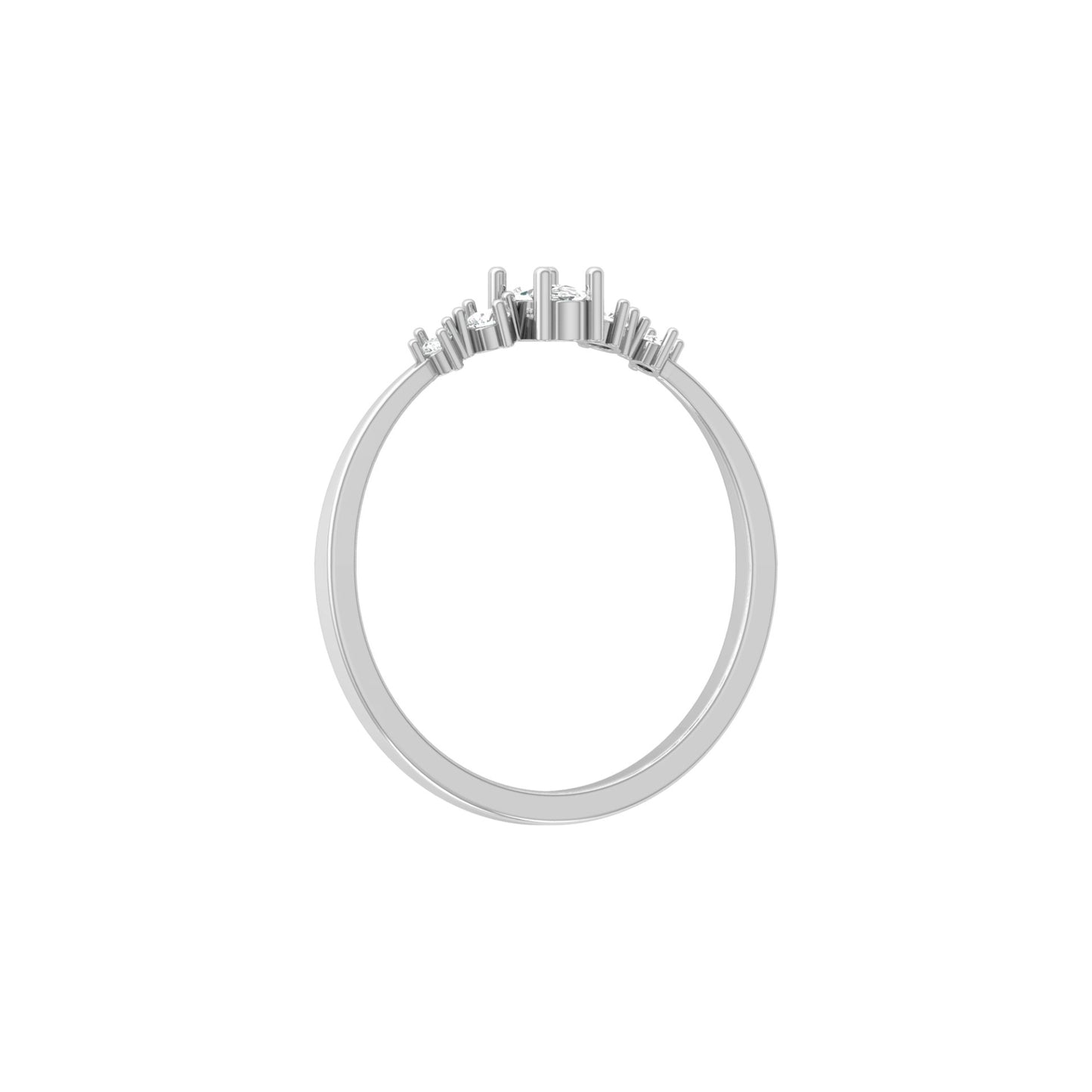 Minimalist 0.17 CT Round And Oval Labgrown Diamond Stackable  Band Ring For Women's