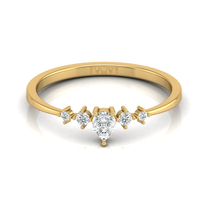 Elegant Round And Pear Shaped Diamond Band Ring Cute & Comfortable  Perfect Gift For Sister