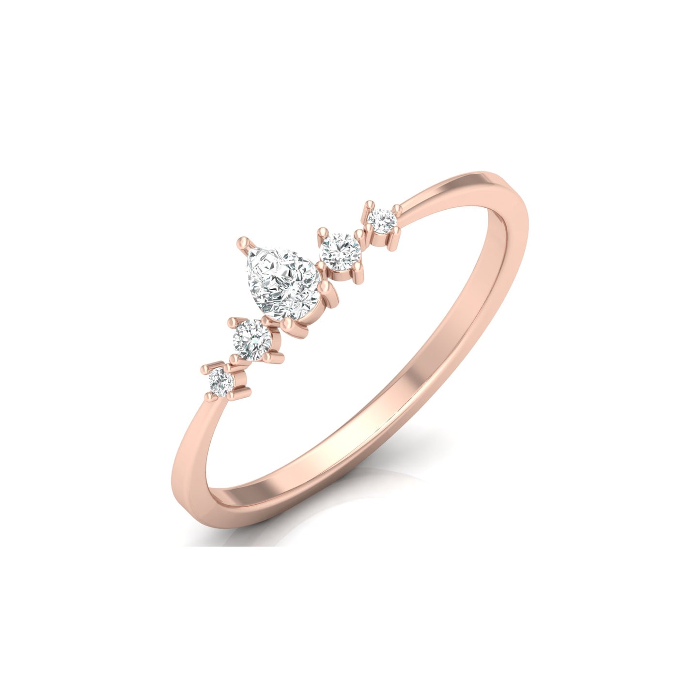 Elegant Round And Pear Shaped Diamond Band Ring Cute & Comfortable  Perfect Gift For Sister