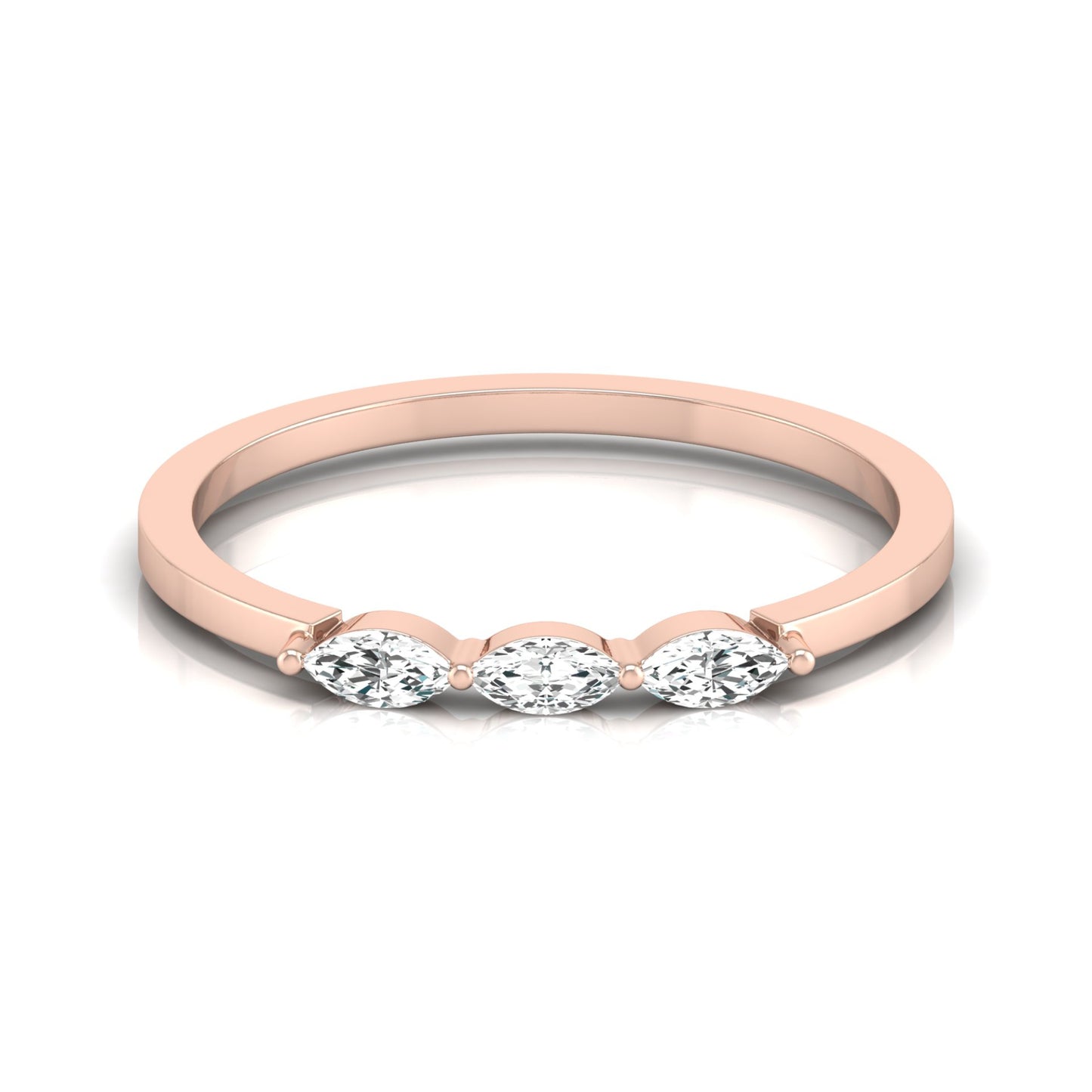 Marquise Diamond Band Ring For Her In 14 KT Gold Elegant Style For Everyday Use