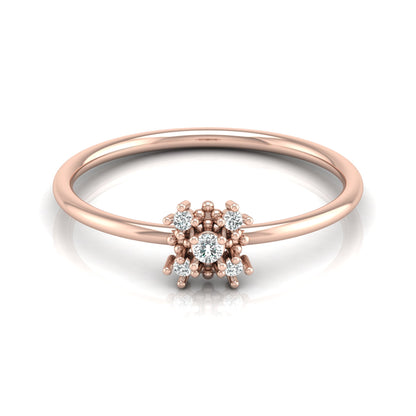 Minimalist 0.06 CT Round Cut Band Ring For Women's Charming Jewelry For  Dailywear