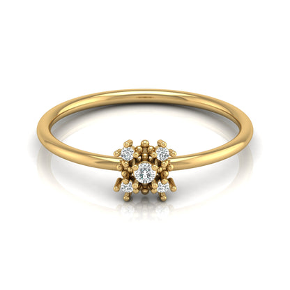Minimalist 0.06 CT Round Cut Band Ring For Women's Charming Jewelry For  Dailywear