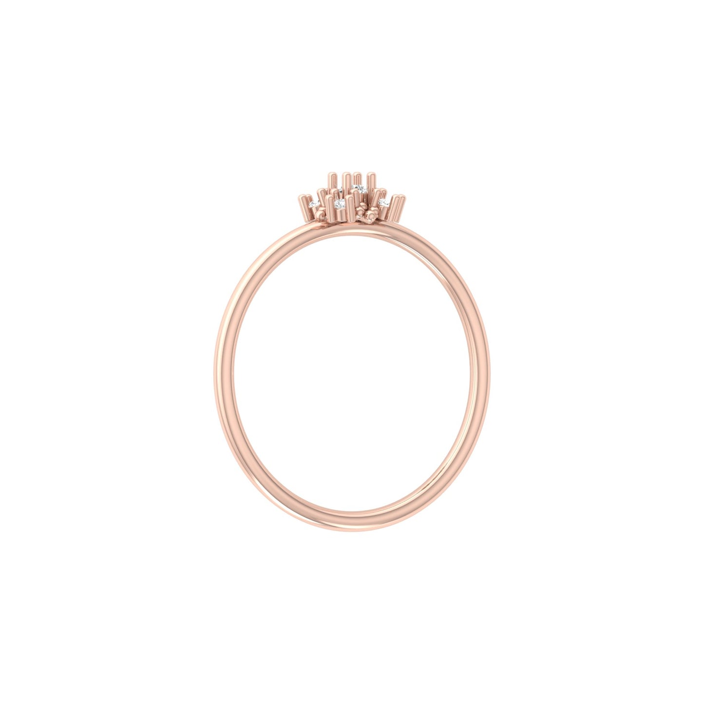 Minimalist 0.06 CT Round Cut Band Ring For Women's Charming Jewelry For  Dailywear