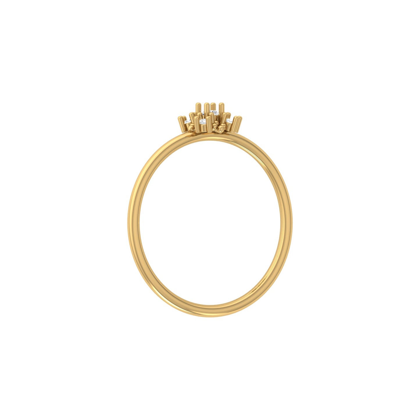 Minimalist 0.06 CT Round Cut Band Ring For Women's Charming Jewelry For  Dailywear