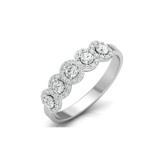 0.45 Carat Round Shaped Diamond Band Stunning Eternity Diamond Band Rings in 14K Solid Gold
