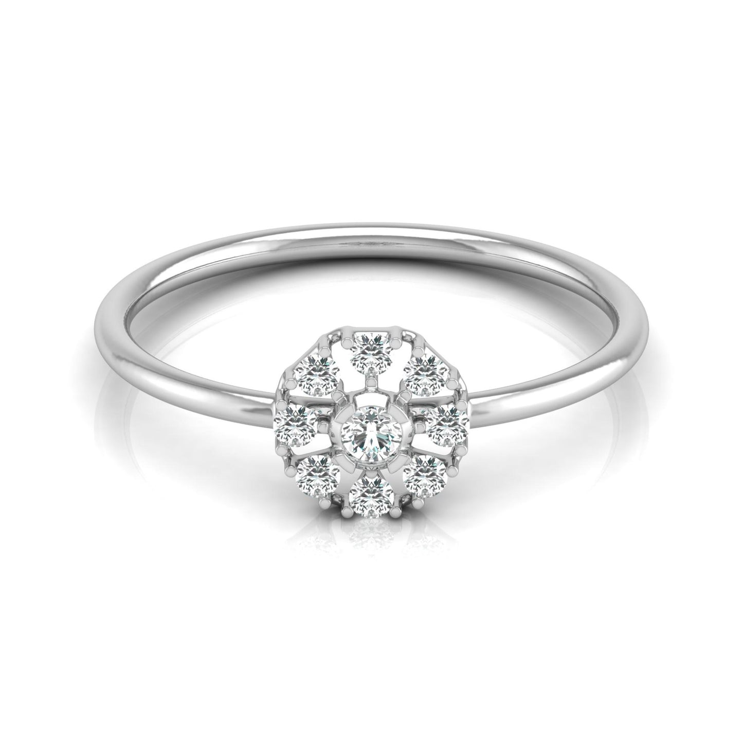 Floral Diamond Ring For Her In 14KT Solid Gold Wearable Art For Daily Elegance