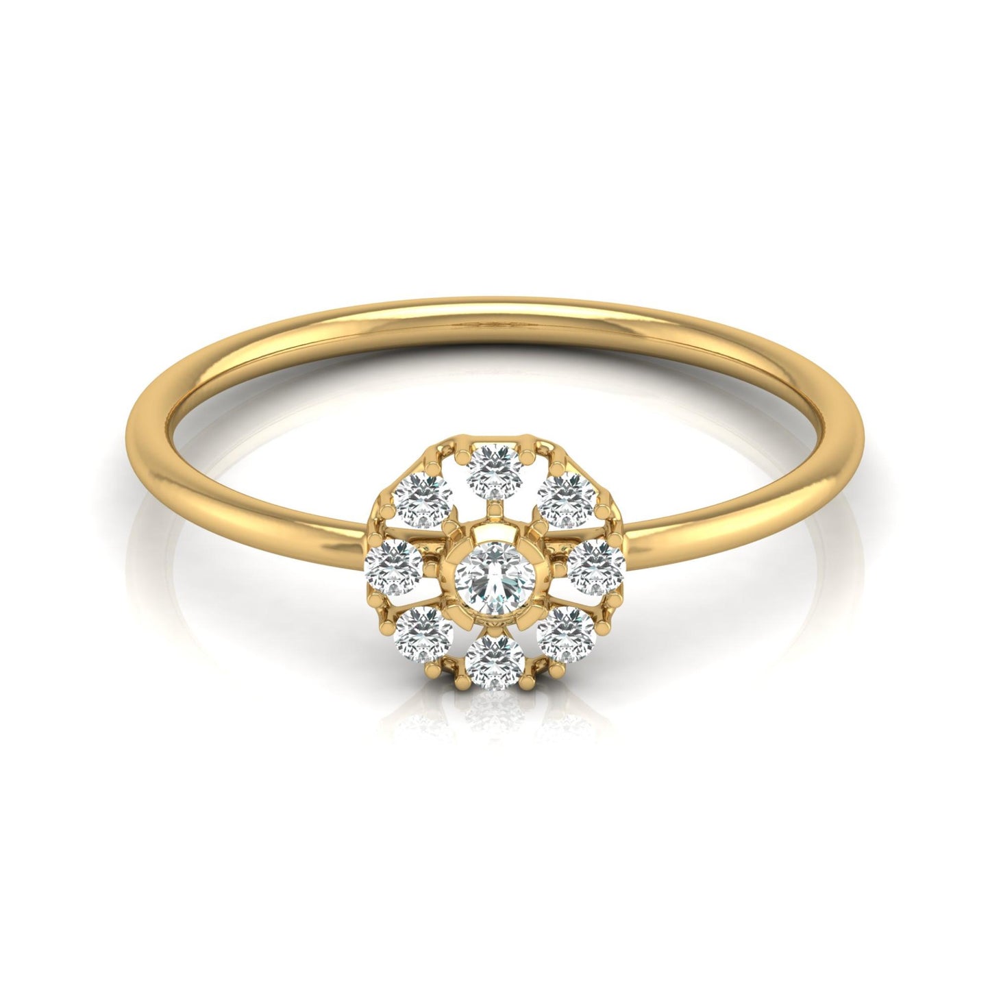 Floral Diamond Ring For Her In 14KT Solid Gold Wearable Art For Daily Elegance