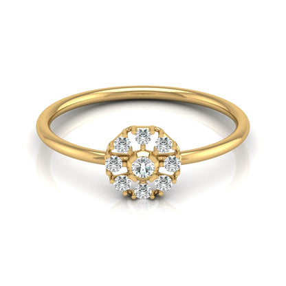 Floral Diamond Ring For Her In 14KT Solid Gold Wearable Art For Daily Elegance