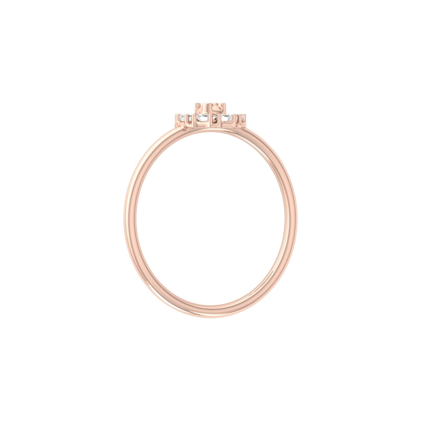 Floral Diamond Ring For Her In 14KT Solid Gold Wearable Art For Daily Elegance