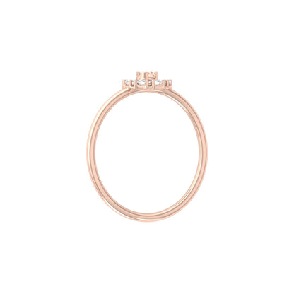 Floral Diamond Ring For Her In 14KT Solid Gold Wearable Art For Daily Elegance