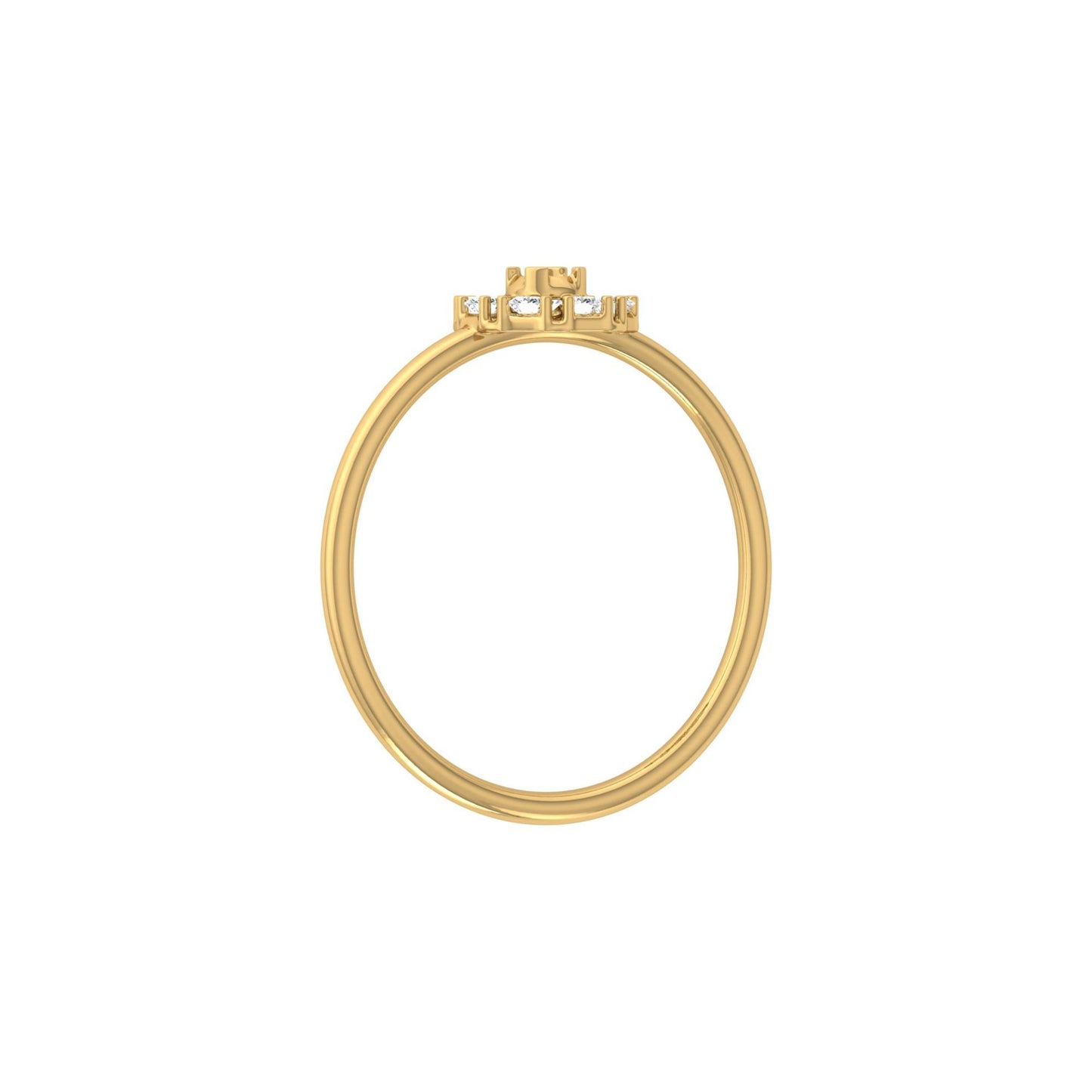 Floral Diamond Ring For Her In 14KT Solid Gold Wearable Art For Daily Elegance