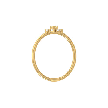 Floral Diamond Ring For Her In 14KT Solid Gold Wearable Art For Daily Elegance