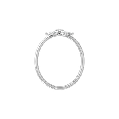 Handmade Floral Ring Marquise and Round Diamond Design Available in Every Gold