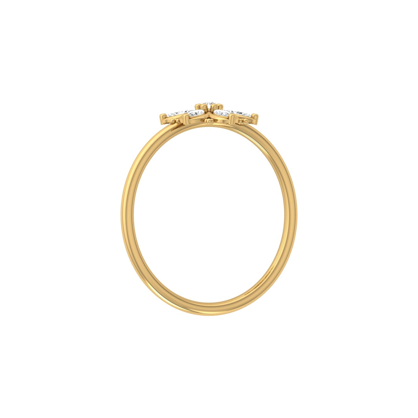 Handmade Floral Ring Marquise and Round Diamond Design Available in Every Gold