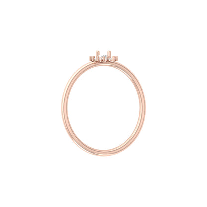 Vintage inspired Round And Marquise Labgrown Diamond Ring in 14K solid gold