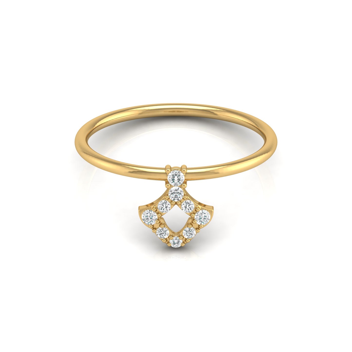 Unique Round Cut Diamond Ring For Her Modern Delicate In 14K gold Light & Stylish