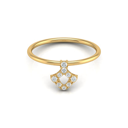 Unique Round Cut Diamond Ring For Her Modern Delicate In 14K gold Light & Stylish