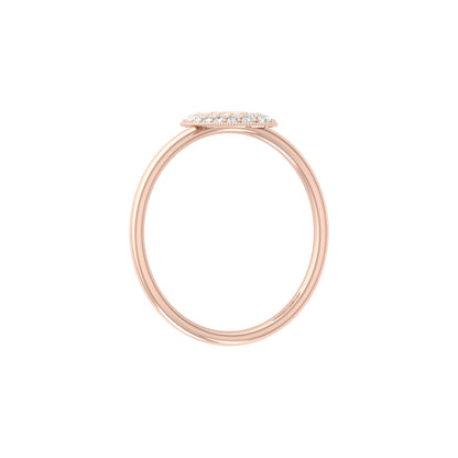 Bezel Set Round Diamond Ring In 14 KT Solid Rose Gold Modern And Secure Design For Her