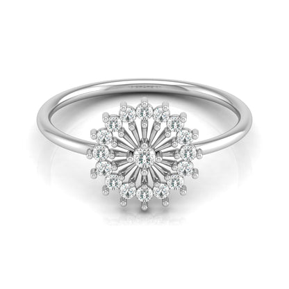 Floral 0.23 Carat Round Shaped Diamond Ring Perfect For Everyday Wear
