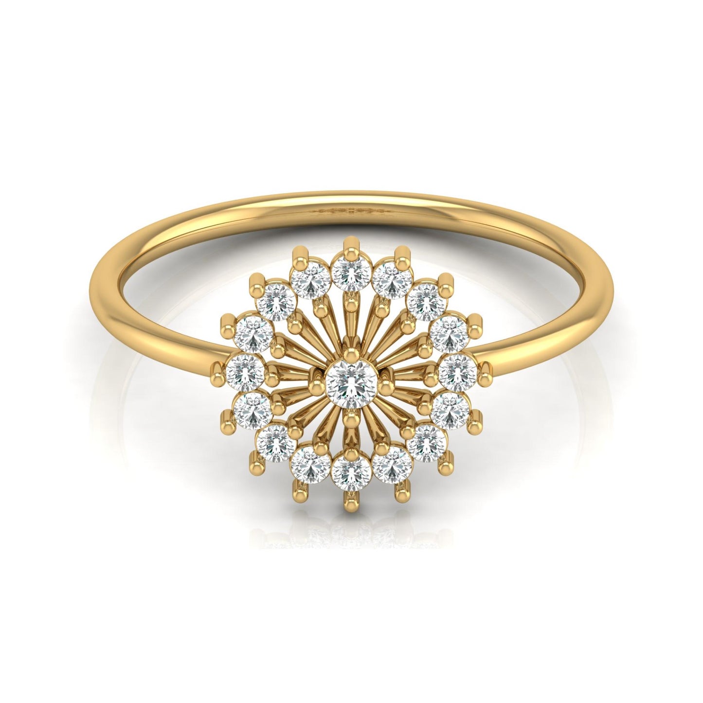 Floral 0.23 Carat Round Shaped Diamond Ring Perfect For Everyday Wear