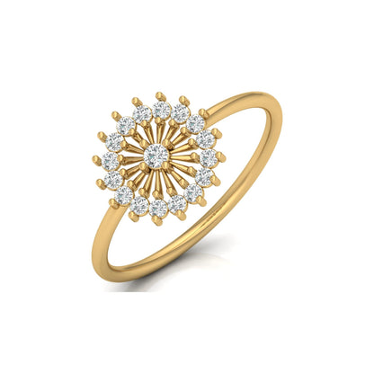 Floral 0.23 Carat Round Shaped Diamond Ring Perfect For Everyday Wear