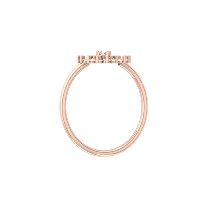 Floral 0.23 Carat Round Shaped Diamond Ring Perfect For Everyday Wear
