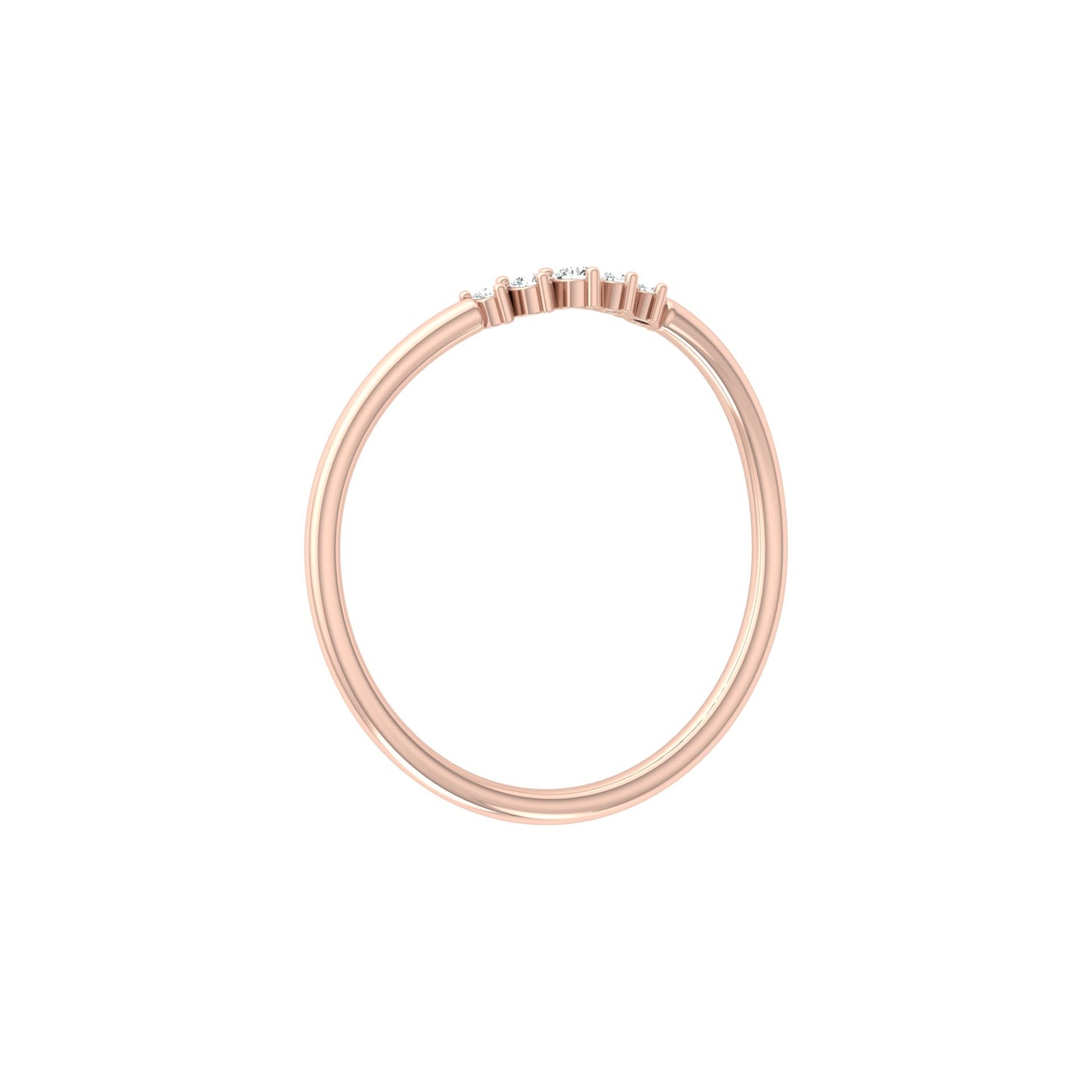 Minimalist Round Cut Diamond Ring Stunning Bridal Band Ring Set in 14 KT Solid Gold