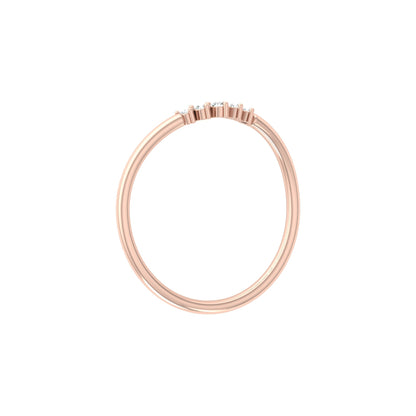 Minimalist Round Cut Diamond Ring Stunning Bridal Band Ring Set in 14 KT Solid Gold