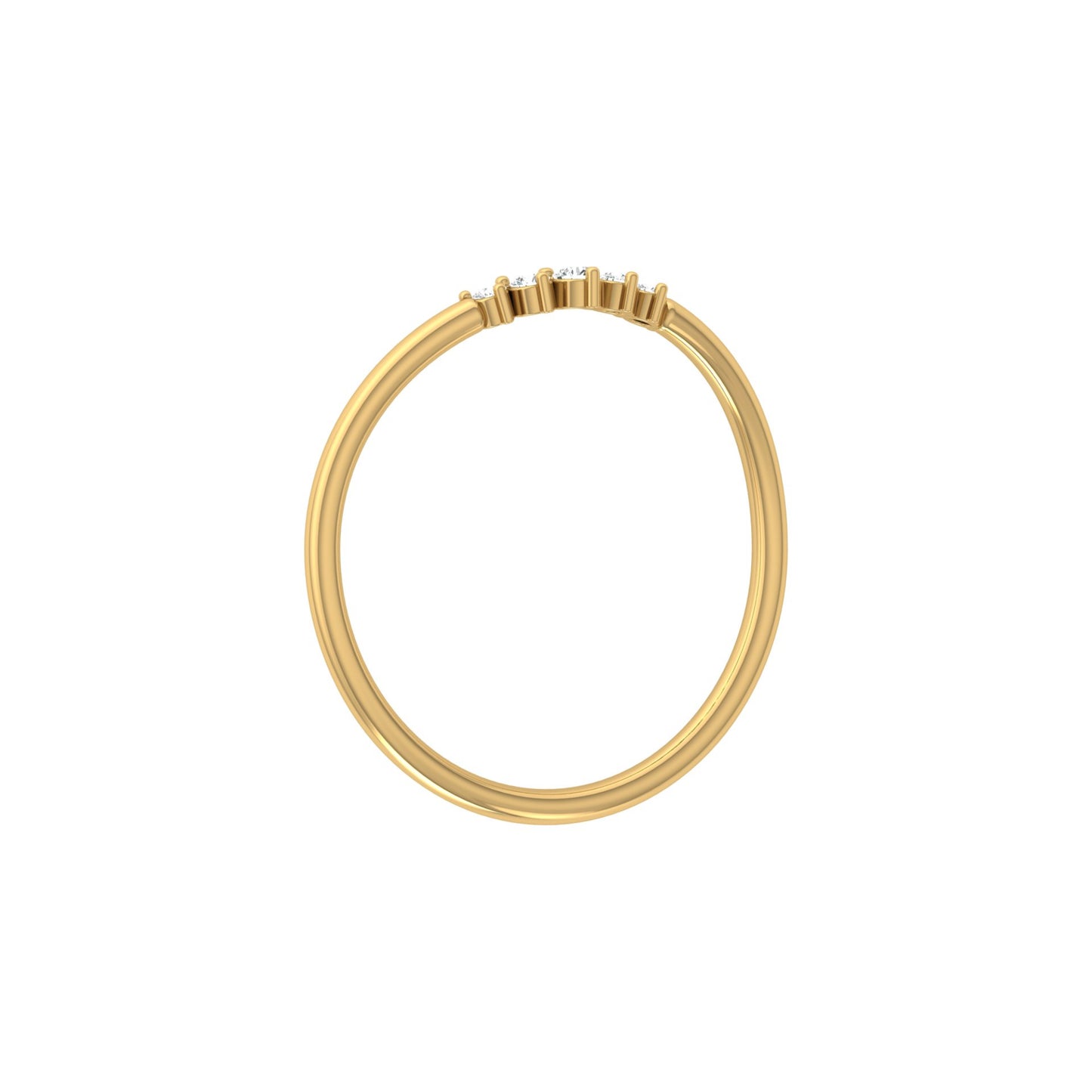 Minimalist Round Cut Diamond Ring Stunning Bridal Band Ring Set in 14 KT Solid Gold
