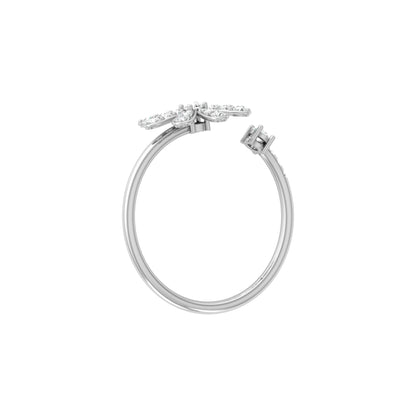0.27 CT Rose Gold Floral Round Diamond Proposal Ring in 14 KT Gold