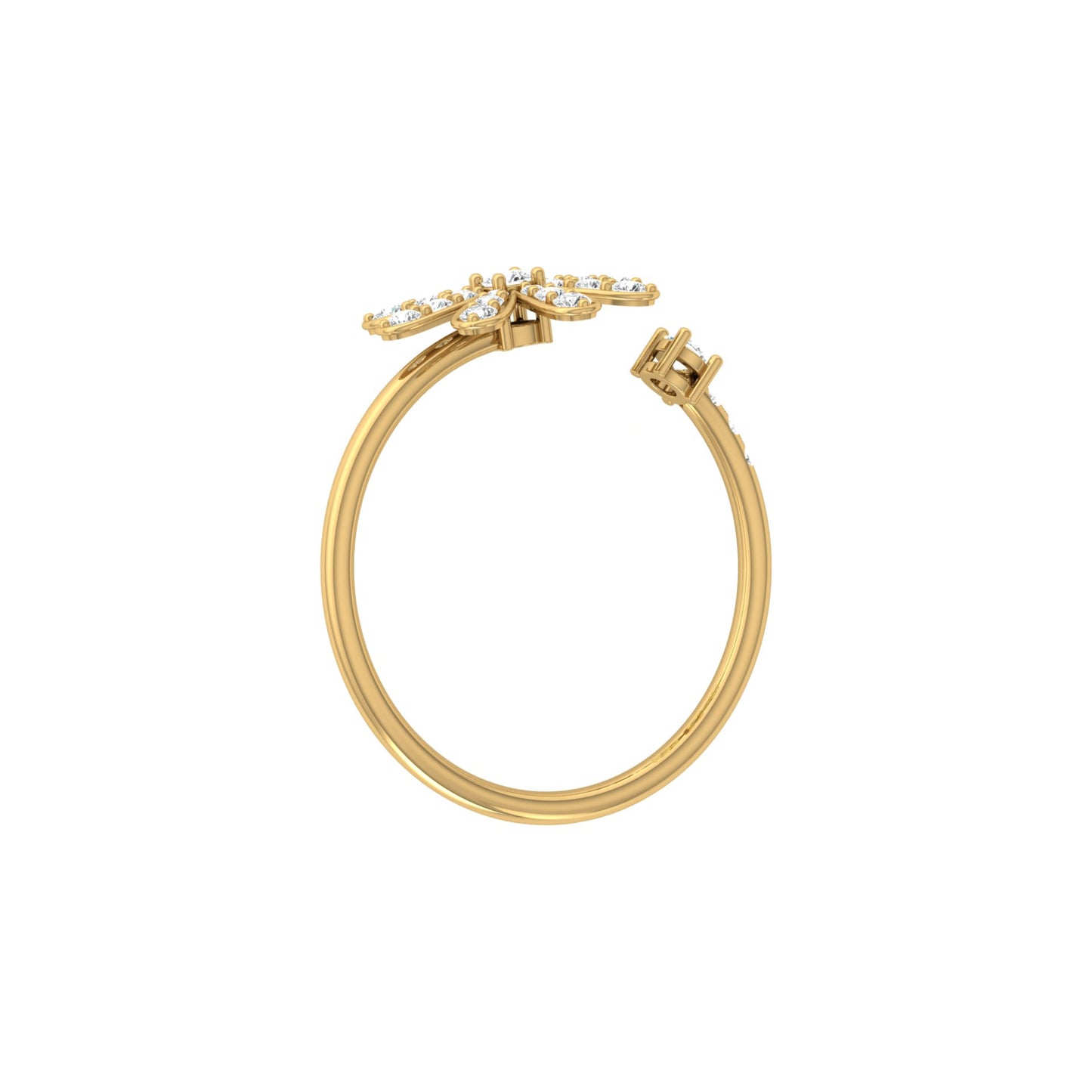 0.27 CT Rose Gold Floral Round Diamond Proposal Ring in 14 KT Gold