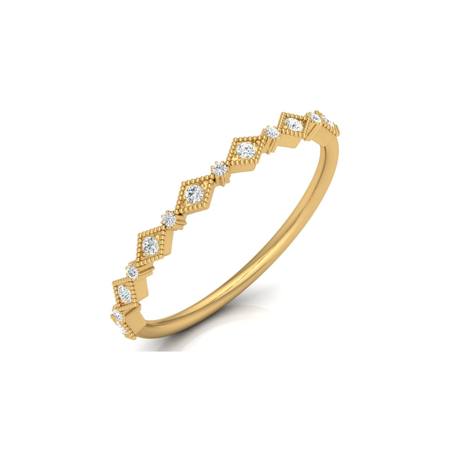 Lab Grown Diamond Eternity Wedding Band In 14K Solid Gold Round Cut Vintage Ring for Women's