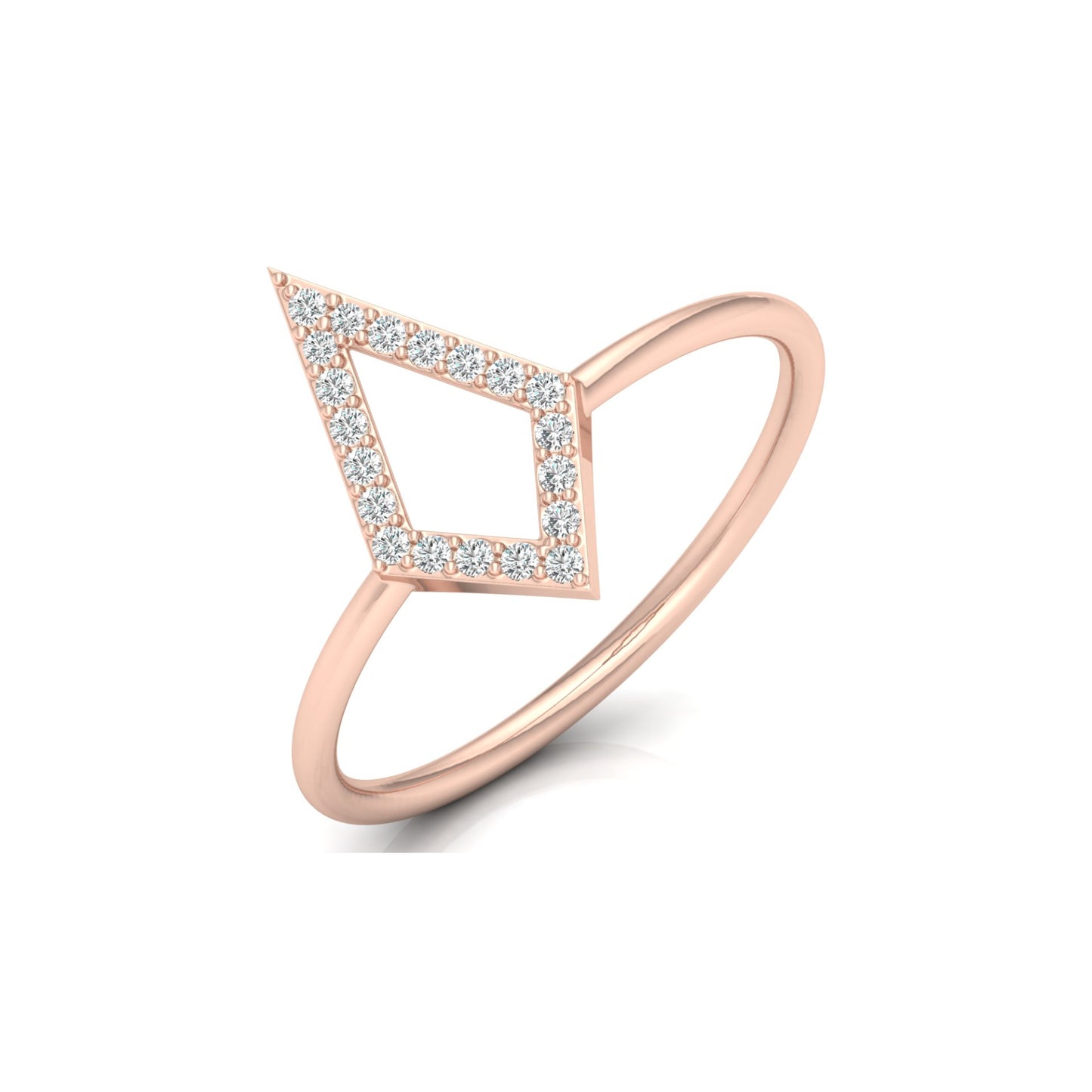 Kite Style Classic Round Diamond Wedding Band Ring For Women's in 14KT Solid Gold